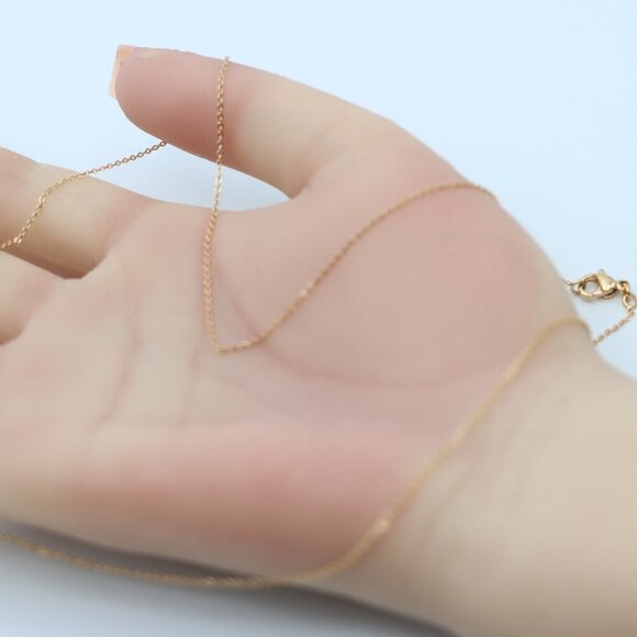 Thin Rose Gold Chain Necklace Dainty & Lightweight, XPNL0124 - Picture 9 of 12